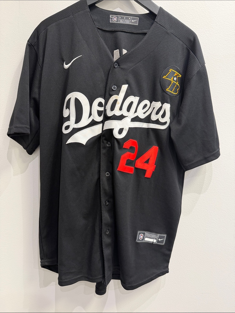 Dodgers Nike Koby Bryant #24 Black Baseball Jersey